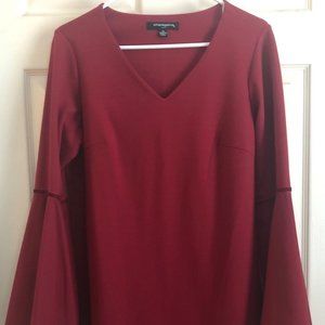 Sharagano Fit & Flare Dress - Burgundy